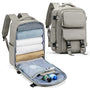 Sac à dos 45x36x20 gris avec multiples compartiments pour organiser vêtements et essentiels