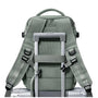 Sac à dos vert sauge 45x36x20 avec bretelles rembourrées et passant pour bagages