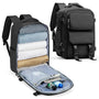 Sac à dos de voyage noir 45x36x20 avec plusieurs compartiments pour un rangement organisé