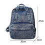 Sac à dos ado fille tendance en jean avec bretelles réglables et plusieurs compartiments