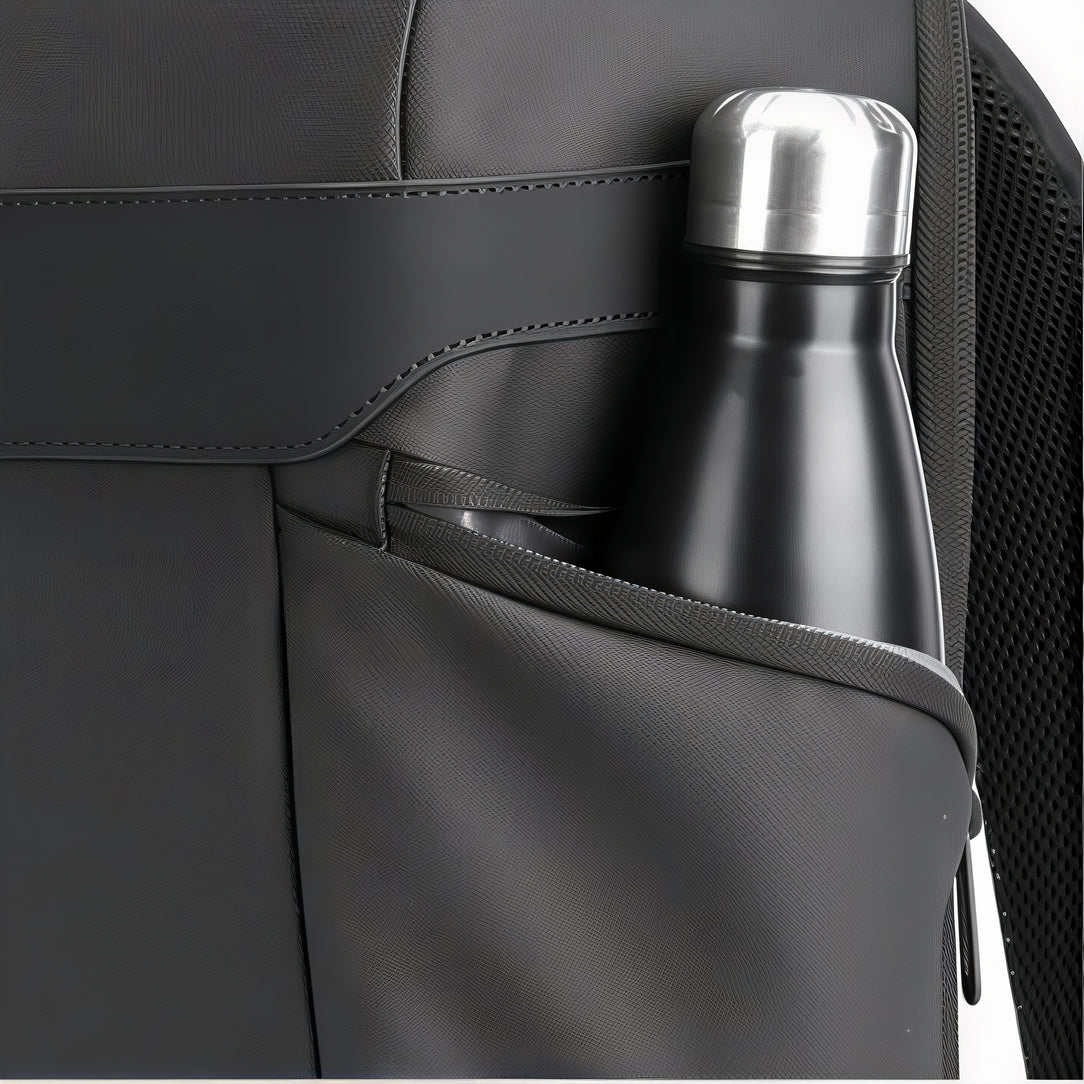 Sac à dos antivol moderne Centaurus sombre avec poche latérale et bouteille d’eau noire