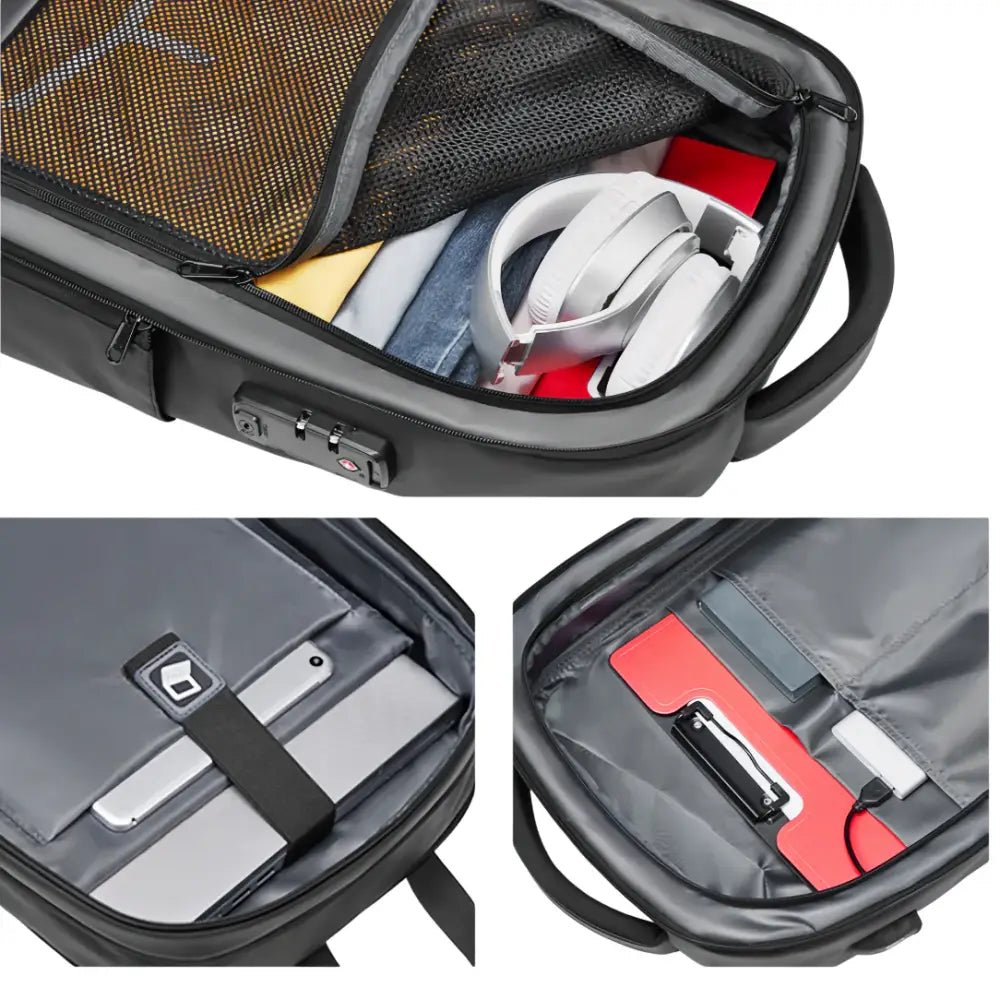 Sac à dos antivol ordinateur 16 pouces TechShield noir avec multiples compartiments
