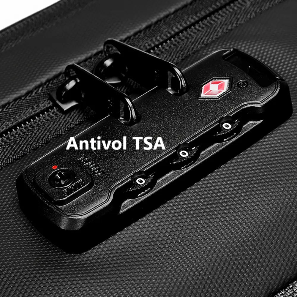 Cadenas à combinaison TSA noir pour sac à dos antivol ordinateur 16 pouces TechShield