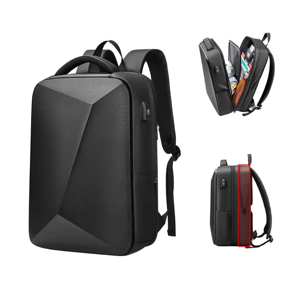 Sac à dos antivol ordinateur 16 pouces TechShield noir avec multiples compartiments