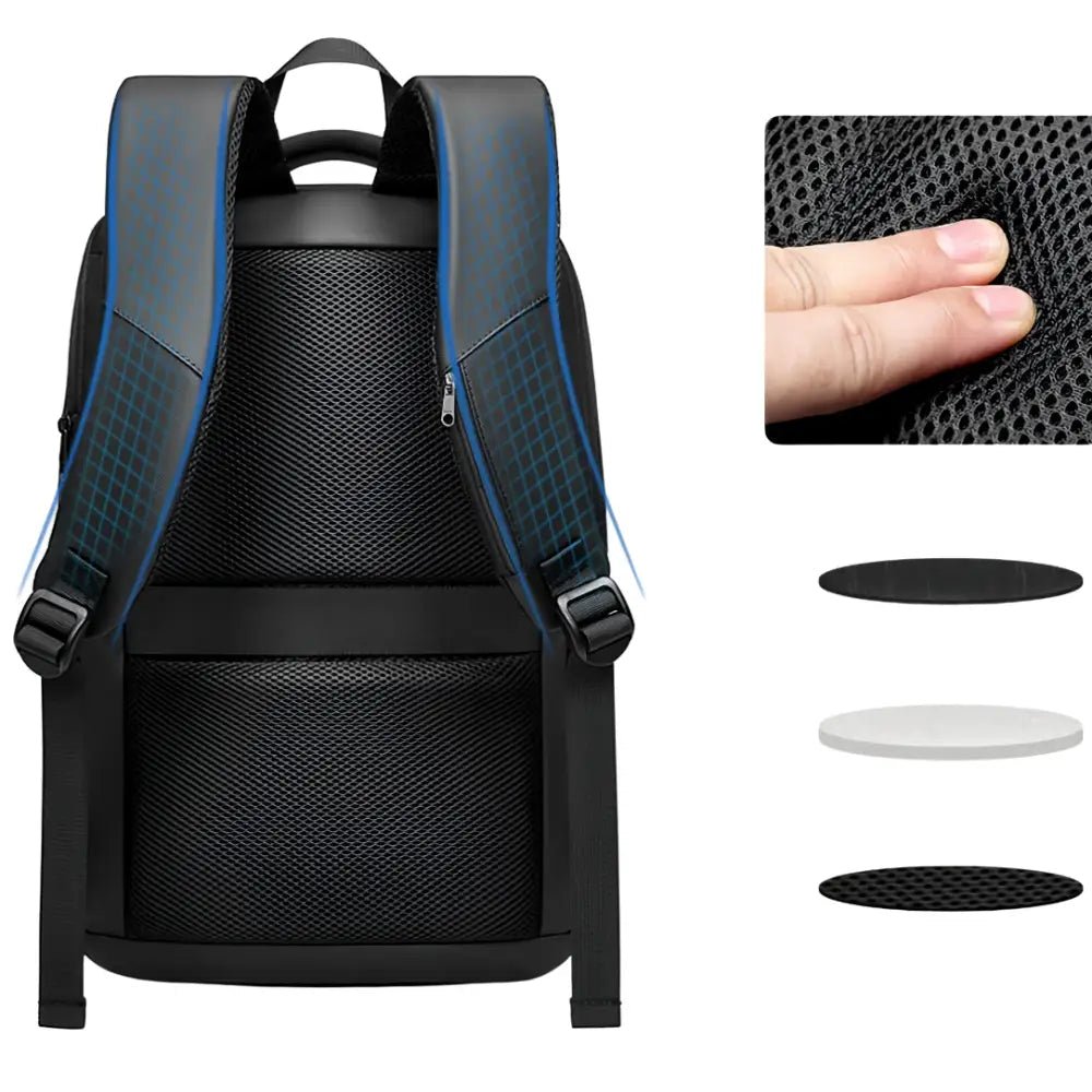 Sac à dos antivol ordinateur 16 pouces TechShield avec panneau dorsal et bretelles en mesh respirant