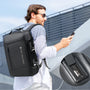 Sac à dos antivol noir avec port de charge USB externe et serrure à combinaison