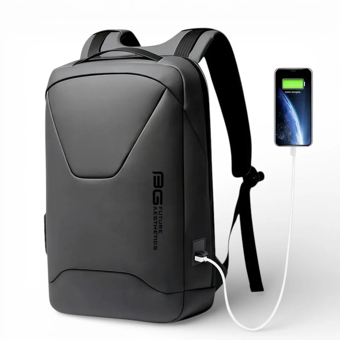 Sac à dos antivol Bastion I noir pour ordinateur, design moderne avec port USB