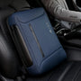 Sac à dos antivol SKV SafeGuard en tissu bleu foncé avec accents en cuir noir