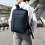 Sac à dos antivol SKV SafeGuard navy avec poche zippée frontale et verrou combiné