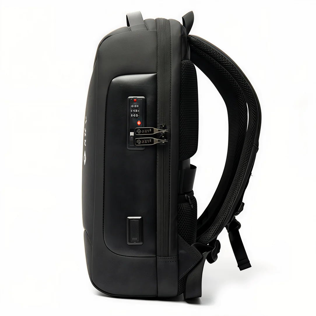 Sac à dos antivol SKV SafeGuard noir avec serrure intégrée et port USB externe