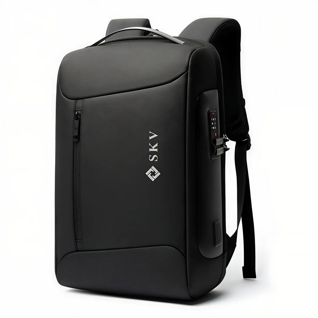 Sac à dos antivol SKV SafeGuard imperméable noir avec port de chargement USB
