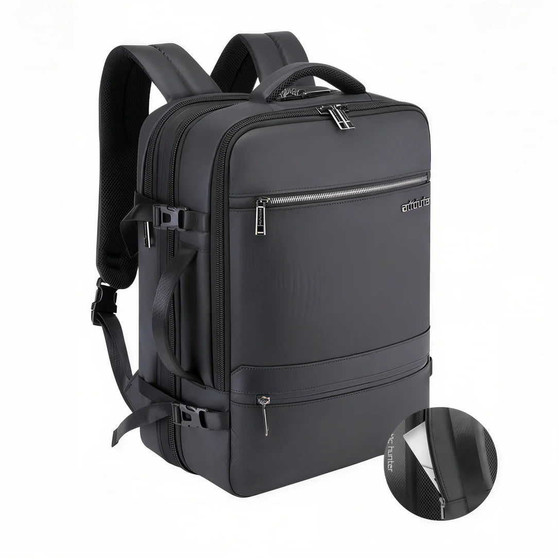 Sac à dos cabine noir avec compartiments multiples et sangles ajustables