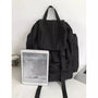 Sac à dos baroudeur homme noir avec cordon, poignée supérieure et boucles