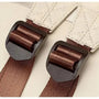 Boucles de fixation en plastique marron foncé avec sangle rayée beige et blanche pour Sac à dos Femme