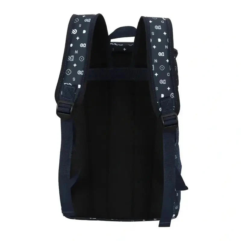 Sac à dos isotherme repas dark blue avec motifs géométriques blancs et bretelles ajustables