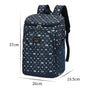Sac à dos isotherme repas en bleu foncé avec motif géométrique blanc, dimensions 37x26x19.5cm