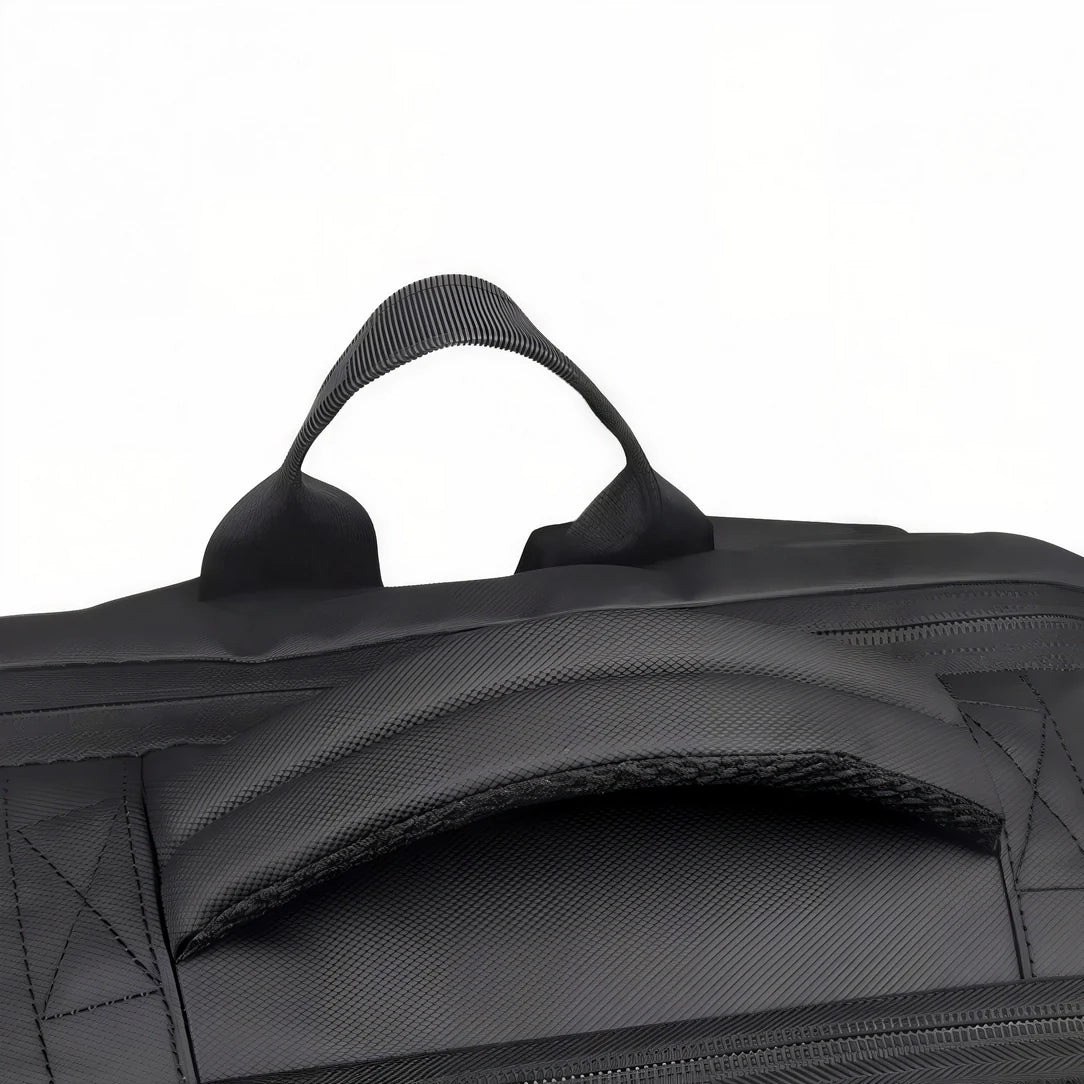 Sac à dos cabine antivol TSA noir matelassé avec sangles tressées
