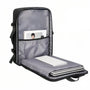 Sac à dos cabine avion noir 55x35x25 avec intérieur gris et compartiments