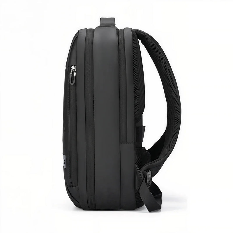 Sac à dos cabine PC 15 pouces MR96 noir élégant avec bretelles rembourrées et poche zippée