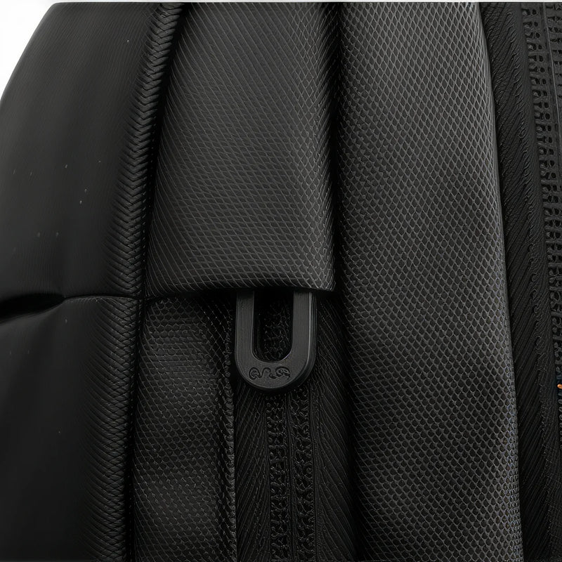 Sac à dos cabine PC 15 pouces MR96 avec fermeture éclair et tissu noir texturé
