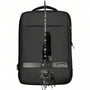 Sac à dos cabine PC 15 pouces noir imperméable avec poignée supérieure et compartiments zippés