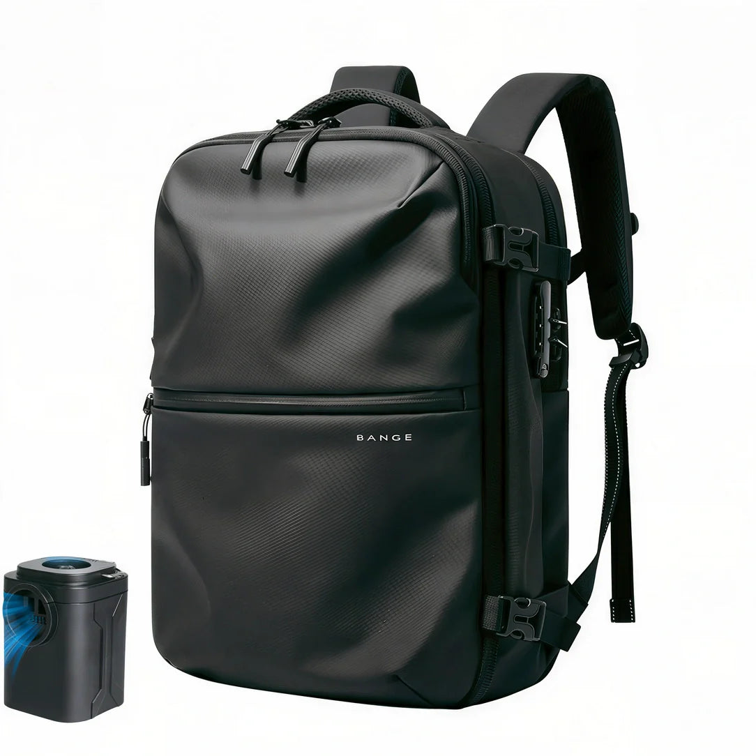 Sac à dos cabine AirTrail noir avec antivol, mesh, cuir, USB et étanche