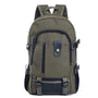 Sac à dos cartable homme en toile olive vert avec plusieurs compartiments et bretelles ajustables