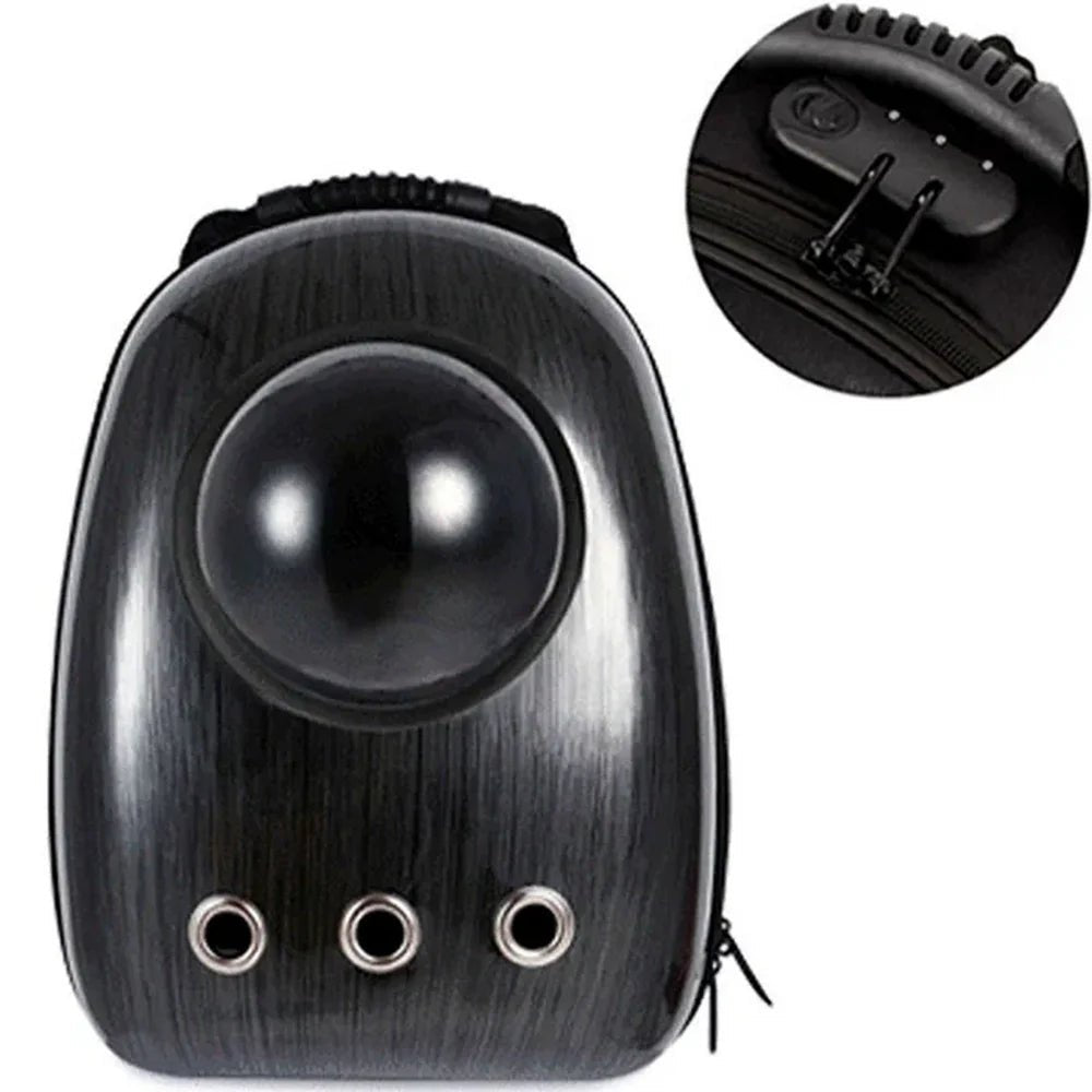 Sac à dos chat sécurisé anti-vol avec fenêtre en bulle, ventilation, poignée et serrure