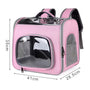 Sac à dos chat transparent rose avec panneaux en plexiglas, poches en mesh et bretelles ajustables
