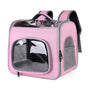 Sac à dos chat transparent rose avec fenêtres en plastique et ventilation en mesh