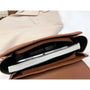Sac à dos chic cuir en cuir marron avec fermeture éclair et compartiments pour livre et tablette