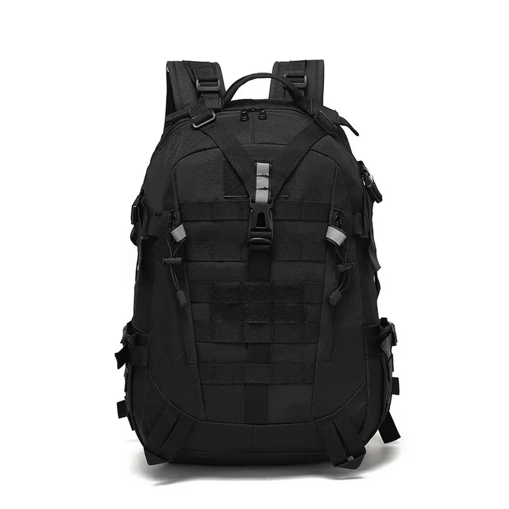 Sac à dos cityguard 35L tactique noir avec accents réfléchissants et multiples sangles