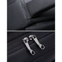 Sac à dos collégien Campus One en gris foncé avec tissu texturé, couture et fermoirs métalliques