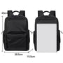 Sac à dos cours noir avec compartiments, sac à dos pour ordinateur portable de 43x28,5x15,5cm