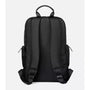 Sac à dos cours en tissu noir avec bretelles rembourrées et poignée supérieure