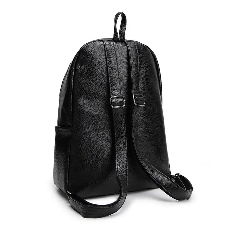 Sac à dos cuir femme noir avec bretelles réglables en cuir noir élégantes