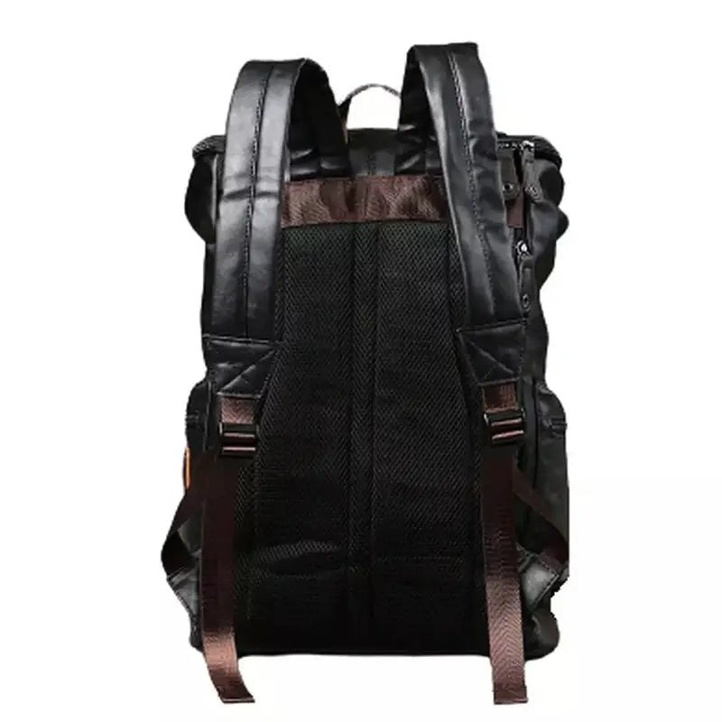 Sac à dos cuir homme décontracté avec bretelles rembourrées et panneau dorsal en mesh