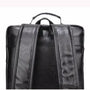 Sac à dos cuir homme en cuir noir avec bretelles ajustables et poignée supérieure