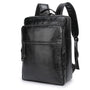 Sac à dos cuir homme noir en faux cuir rectangulaire avec poches zippées et bretelles