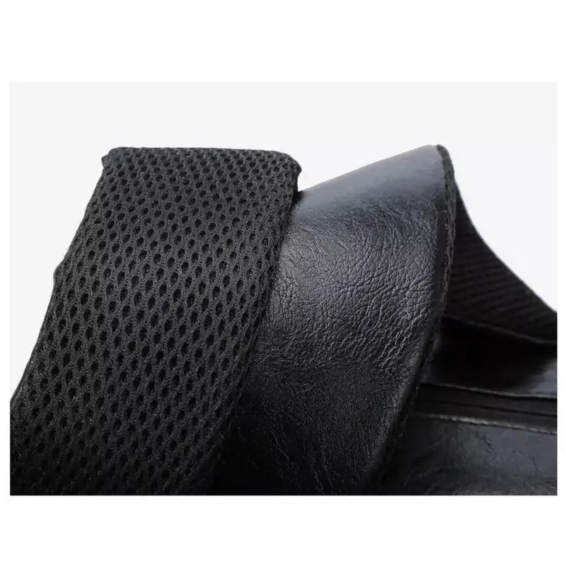 Sac à dos cuir homme ordinateur avec mesh noir et bandoulière en cuir élégante
