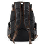 Sac à dos cuir homme vintage en cuir noir et marron avec bretelles réglables