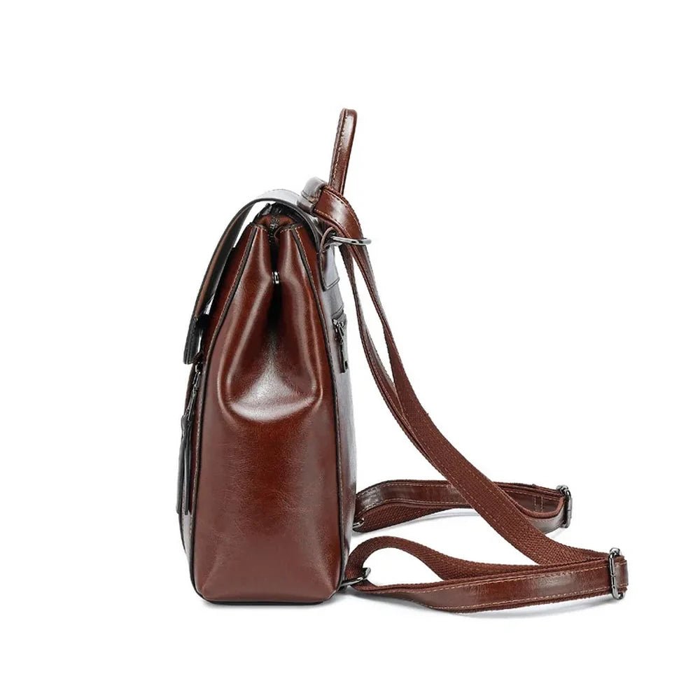 Sac à dos cuir marron avec bretelles réglables pour un style élégant et pratique