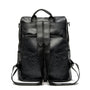 Sac à dos cuir souple femme en cuir noir anti-vol avec bretelles ajustables