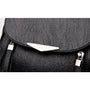 Sac à dos cuir souple poche à rabat avec sac à main en faux cuir noir et hardware argenté