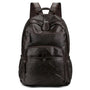 Sac à dos en cuir souple pour femme avec poches zippées en brun foncé