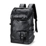 Sac à dos cuir synthétique homme en faux cuir noir avec multiples poches et bretelles ajustables