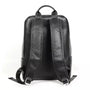 Sac à dos en cuir véritable homme avec bandoulière ajustable et poignée supérieure