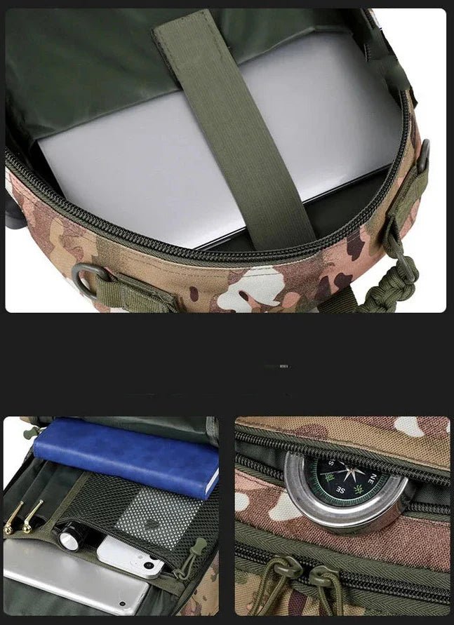 Sac à dos d airsoft 35L camouflage tactique avec compartiments pour électronique et boussole