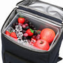 Sac à dos de camping isotherme 24L ouvert avec fruits et glaçons dans un conteneur
