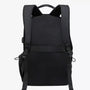 Sac à dos de cours moderne en tissu noir avec bretelles rembourrées et boucles ajustables
